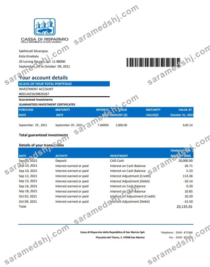 San Marino Cassa di Risparmio excel pdf